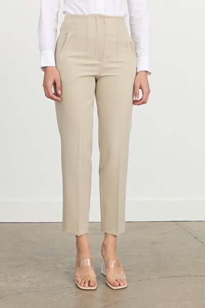 Nihan Beli Pensli Ütü İzli Havuç Pantolon Taş