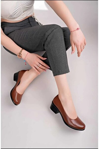 Garmoda Hakiki Deri Kadın Günlük Düz Taba Rengi Hostes Ayakkabısı Sy2910