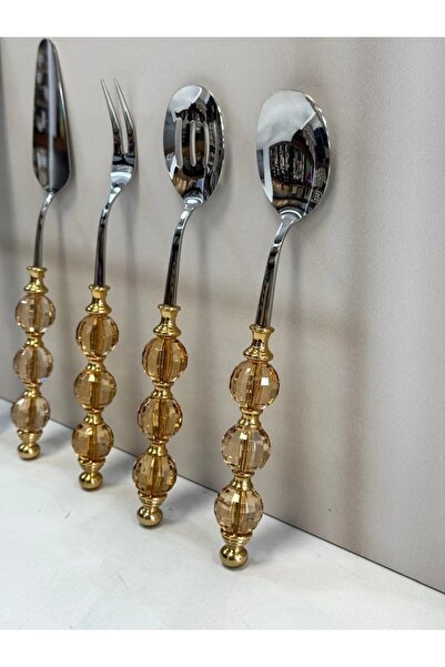 Şahane Magnificent Home Set of 5 Rustic Handle Tongs Tkebt Gold