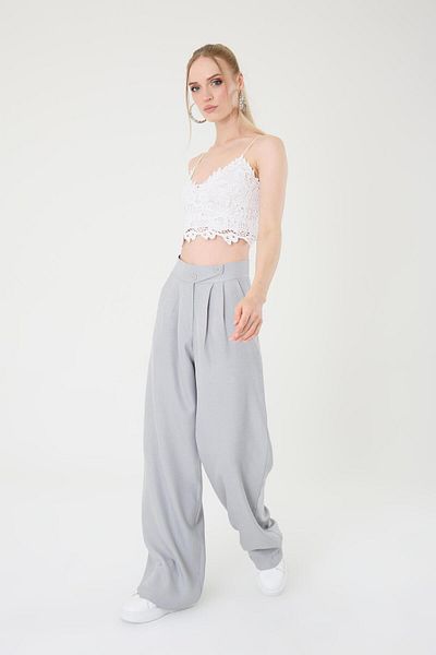 Hazel Korean Model Palazzo Pants with Linen Blend
