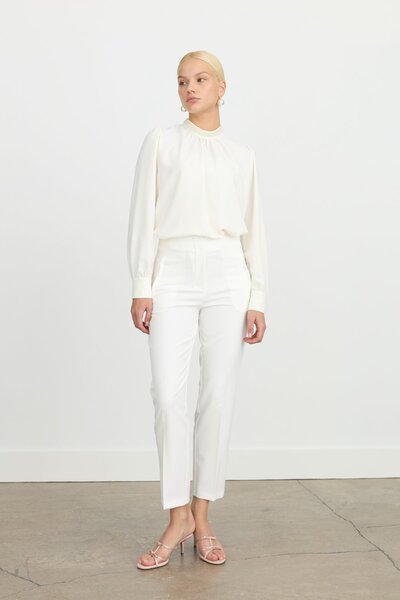 Nihan Buy Pensli Iron-On Carrot Trousers Ecru