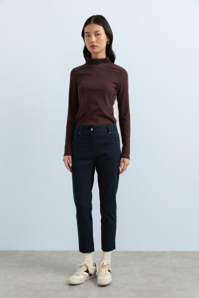 Nihan Dinamik 5 Cepli Dar Paça Gabardin Pantolon Lacivert