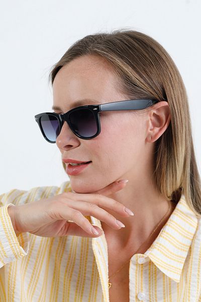 Fulla Moda Bone Frame Sunglasses with Metal Accessory Detail