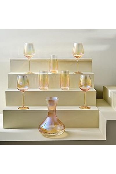 ASİTAN Karaca Leona 25 Piece Glass Set, Yellow