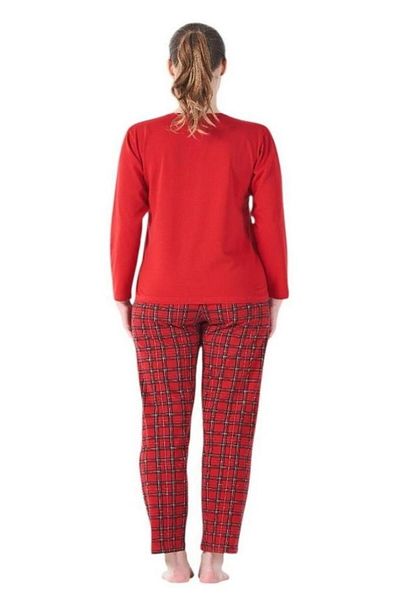 Estiva Plaid Pattern Patch Button Checked Pajama Suit