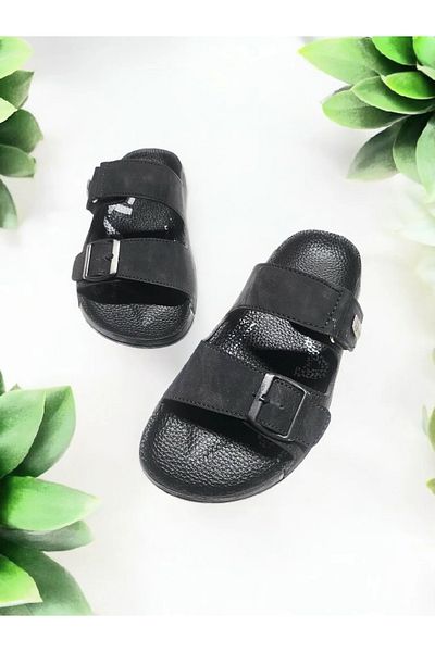 AkınalBella Buckle and Velcro Class Comfortable Sole Home and Outdoor Slippers