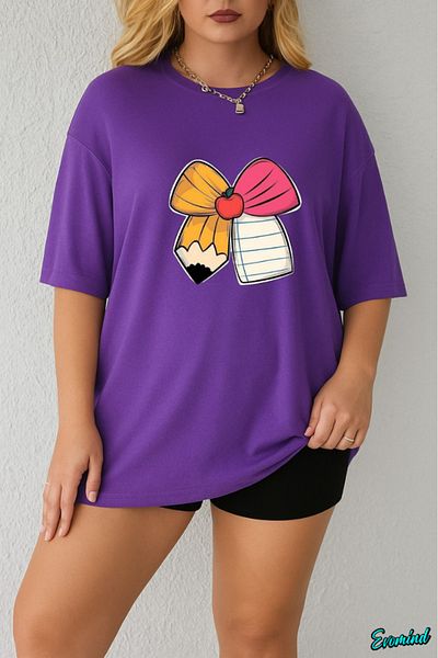 Evomind In Cart 5 and Above Purchases Get 1 T-Shirt as a Gift - Large Size Pencil Paper Printed T-Shirt