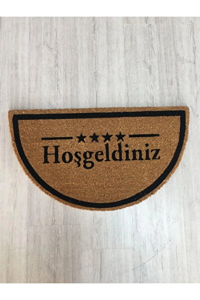 Halımax Welcome Coco Half Moon Natural Koko Doormat 40X60 cm Thick Bristle Door Mat