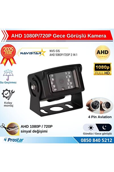 Navistar AHD 1080P/720P Büyük Gece Görüşlü 4 Pin Soketli Kamyon Tır Otobüs Ka...