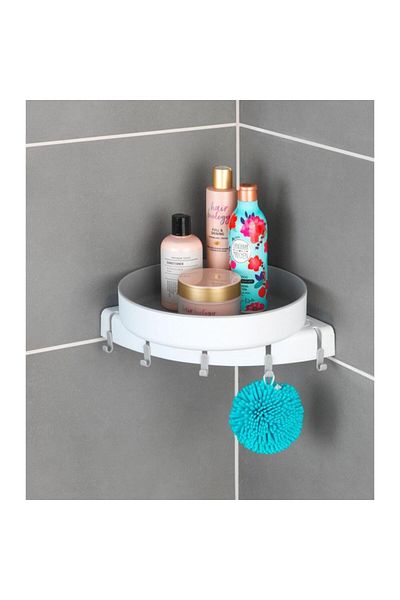 Saban 5 Hooks Corner Shower Shelf with Swivel Head