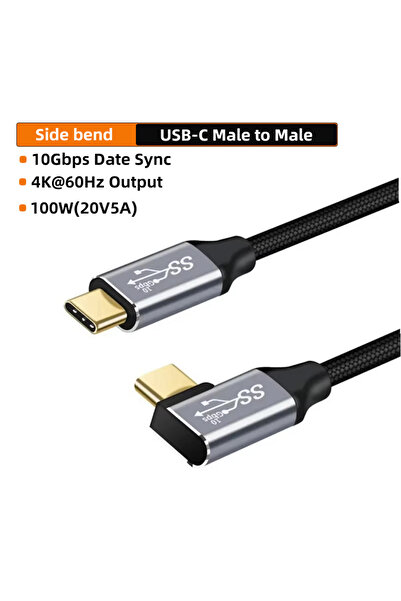 Choice كابل تمديد USB C بطول 1 متر CG-CG CW 5A من النوع C ذكر أنثى بزاوية 90 ...
