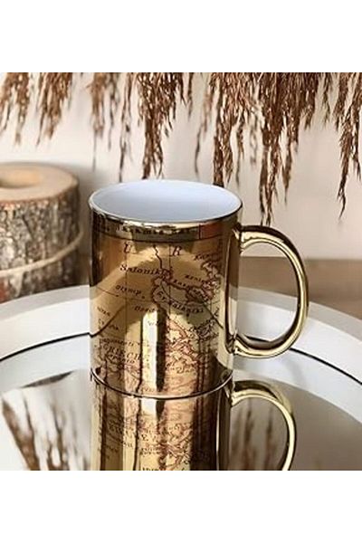 Mu Art Ahşap كوب ذهبي بتصميم مجلة السفر من Giftmoda