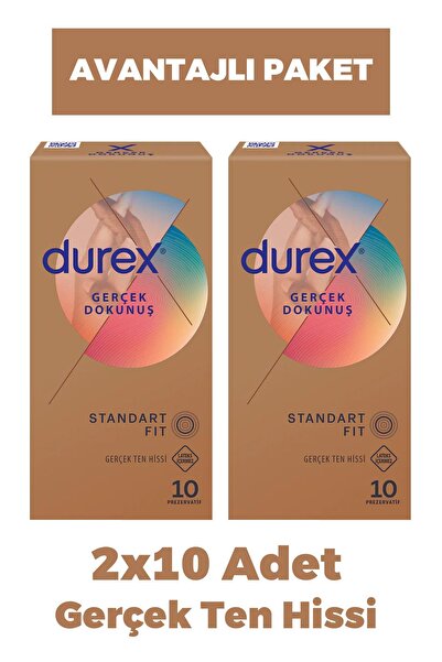 Durex Gerçek Dokunuş Ultra Kaygan Prezervatif 10'lu 2 Adet