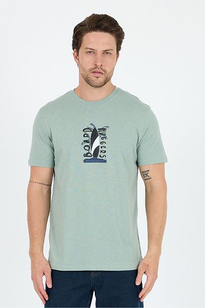 Rodi Men's 100% Cotton Crew Neck Short Sleeve Printed T-Shirt Comfortable and Stylish Casual Men's T-Shirt 0007