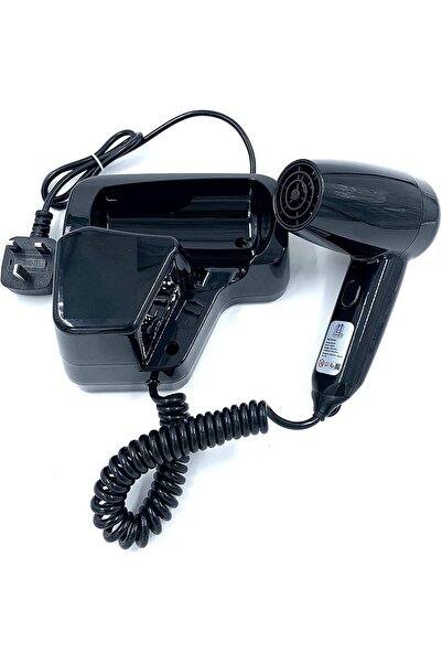 GENERAL 1300W Hotel Wall-Mounted Hair Dryer - Black, No Plug