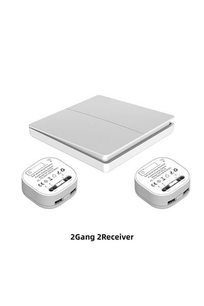 Choice white 2gang 1-2 Self-powered Wireless Wall Switch No Battery Required 86Type RF433Mhz Waterproof Wal