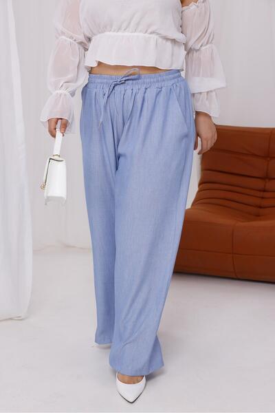 Siyezen Large Size with Pockets and Elastic Waist Palazzo Pants