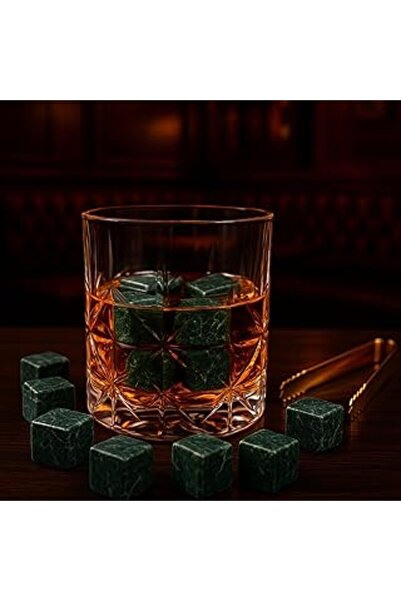 PERLOTUS كأس ويسكي كبير من سلسلة باريس سعة 330 سي سي مع 4 أحجار ويسكي كهدية