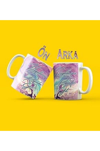 Mu Art Ahşap كوب مصمم من Giftmoda Follow Your Dreams