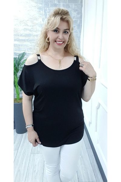 Esina Women's Off Shoulder Viscose Blouse with Stone Detail