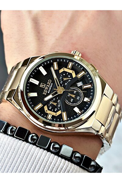 Reward Gold Color Functions Active Steel Cord Men's Wrist Watch + Bracelet Gift