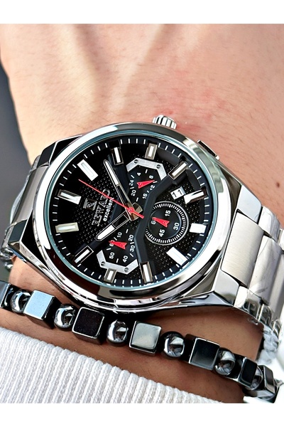 Reward Silver Color Functions Active Steel Strap Men's Wristwatch + BRACELET ...