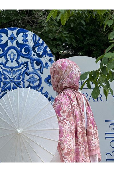 Şalland Water Painted Piremium Ramie Shawl