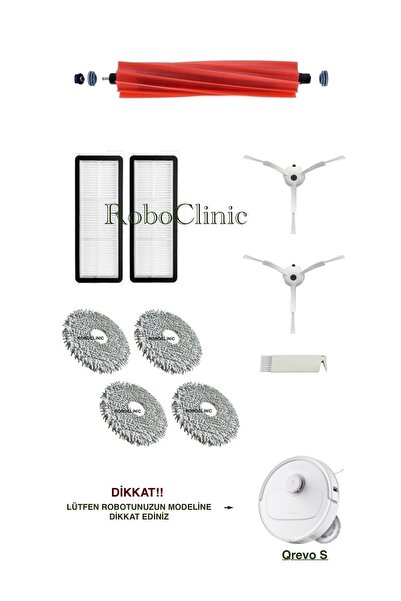 Roboclinic Perie compatibilă cu aspiratorul robot Roborock Qrevo S, filtru He...
