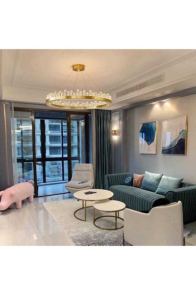 Sueva Led Chandelier D60cm Crystal With 2.4g Wifi Remote Control Light/cold/warm/neutral Intensity