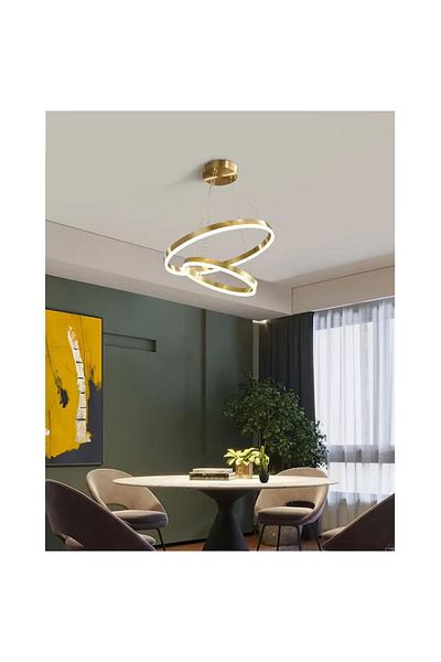 Sueva Minimalist Ring LED Chandelier with 2.4G WiFi Remote Control Gold adjustable light/cold/warm/neutral