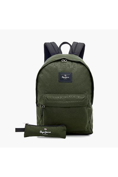 Pepe Jeans Aris 18-inch Solid Backpack with Adjustable Straps and Zip Closure - 32x45x15 cms