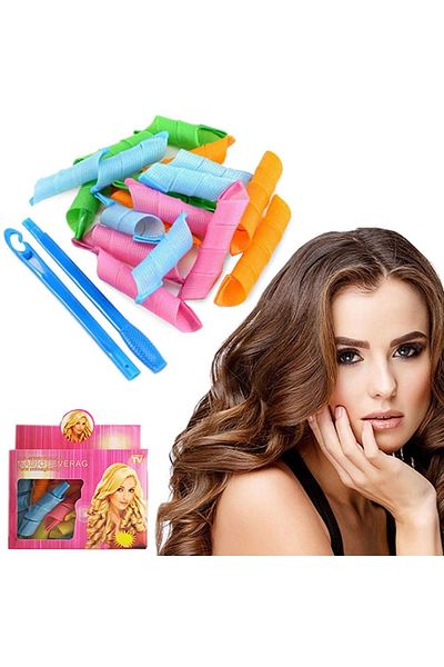 Generic Magic Leverag Professional Hair Curl Former Set Pink/Green/Orange