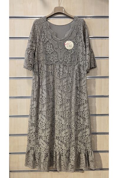 Park Moda Ιταλικό βαμβακερό φόρεμα με δαντέλα