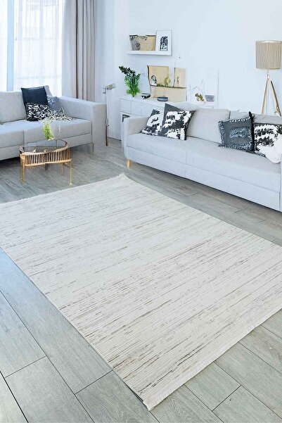 Decomia Home سجادة أرضية لغرفة المعيشة من المنك الكريمي الحديث المنسوج باللون البنفسجي وقابلة للغسل