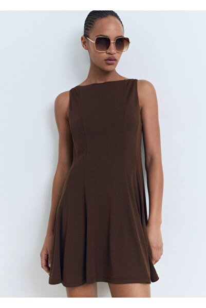 MANGO Woman Pileli evaze elbise