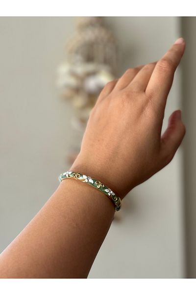 Beloria Mineli Stone Khaki Steel Bracelet