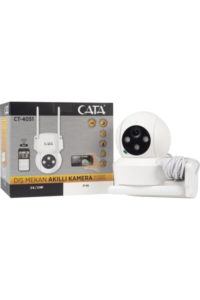 Cata CT-4051 V2 Gece Görüşlü Akıllı Dış Mekan Kamera (Yeni Model)