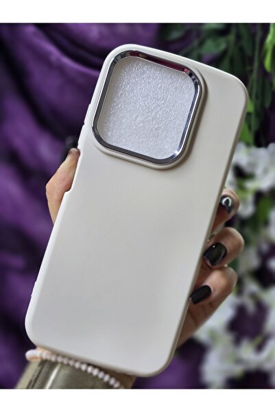 Magic Ring Tecno Spark 10 Compatible Matte Cream Silicone Case with Metal Camera Frame