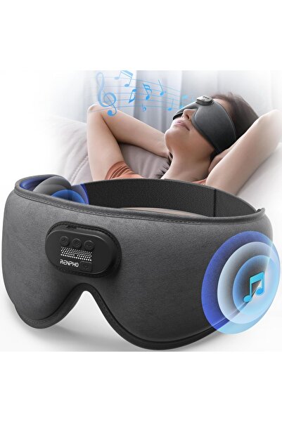 RENPHO Bluetooth 5.2 Kablosuz Uyku Maskesi 3D Karartma, Ultra Yumuşak, Yan Ya...