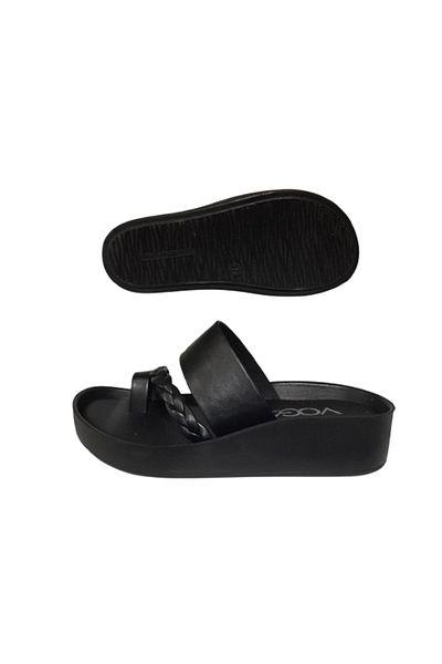 Voga Stylish Flip Flops with Black Knitted Model