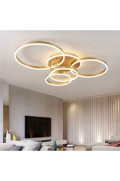 Sueva Led Chandelier 360w Gold 4 Lights 2.4g Wifi Remote Control Light/cold/warm/neutral Intensity