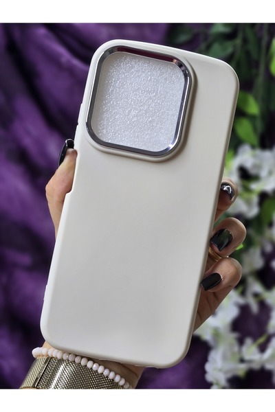 Magic Ring Tecno Spark 10 Compatible Matte Cream Silicone Case with Metal Camera Frame