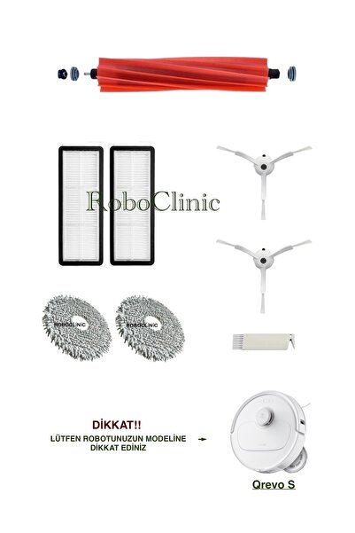 Roboclinic Perie compatibilă cu aspiratorul robot Roborock Qrevo S, filtru He...