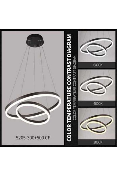 Sueva Brown Led Chandelier 2 Circles With 2.4g Wifi Remote Control Light/cold/warm/neutral Intensity