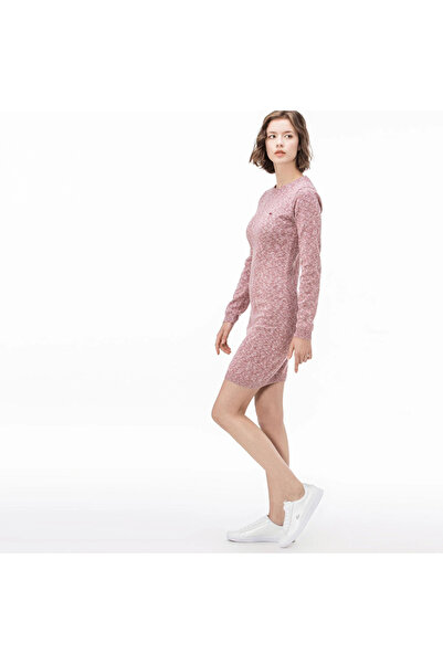 Lacoste Kadın Bordo - Beyaz Elbise