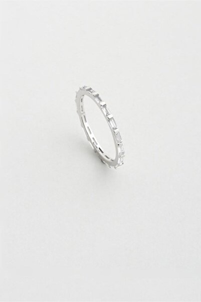 So CHIC... Halo 18 Ayar Beyaz Altın Kaplama Gümüş Tamtur Yüzük