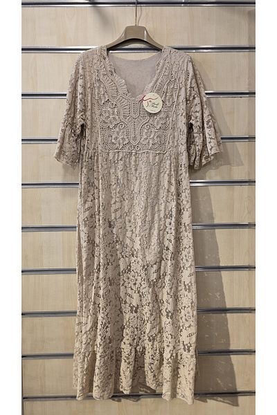 Park Moda Ιταλικό βαμβακερό φόρεμα με δαντέλα
