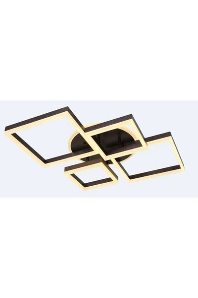 Sueva Square Led Chandelier With Wifi Remote Control 64cm Brown 2.4g Light/cold/warm/neutral Intensity
