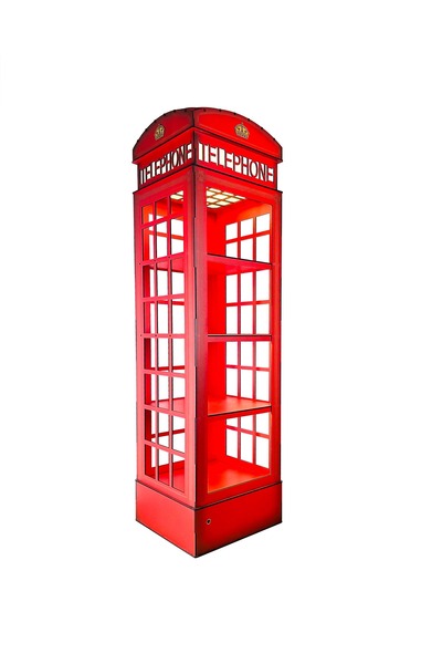 Woodymoon Camsız İngiltere Telefon Kulübesi Kitaplık, Kişiye Özel Ayarlanabil...