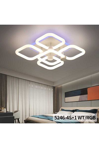 Sueva Led Chandelier With 5 Squares 360 Degree Rgb Light 2.4g Remote Control Cold/warm/neutral Light